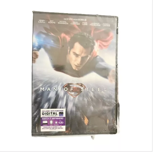 Man of Steel DVD, 2013 Russell Crowe Kevin Costner Henry Cavill Superman New