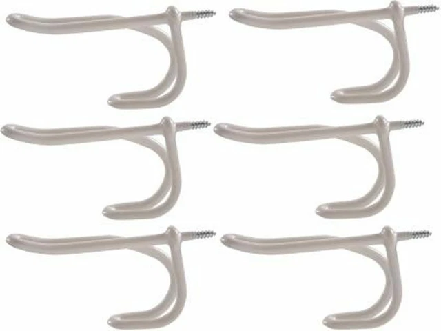 Hillman 852897 White Vinyl Coated Coat Hook - 6 Pack