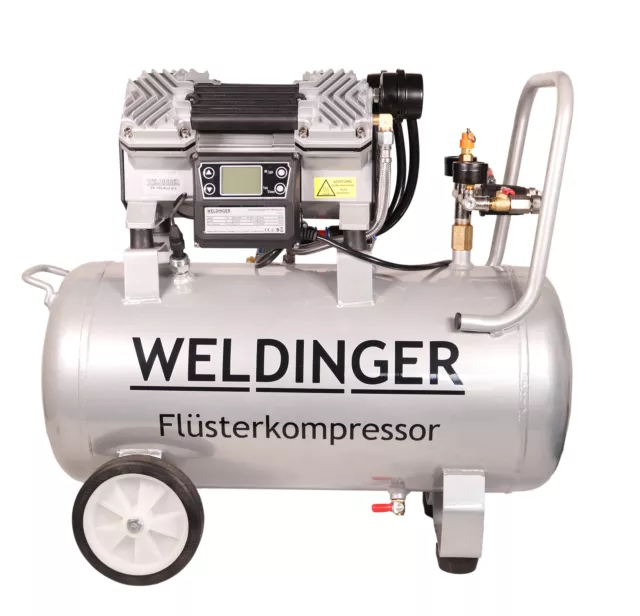 Flüsterkompressor FK190 Alu pro 1500 W 3-12 bar 36 l Aluminiumtank von WELDINGER