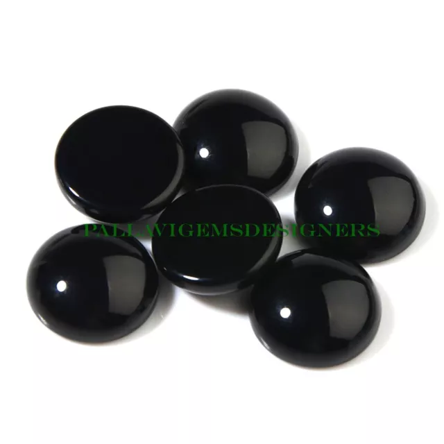 Natural Black Onyx 10mm Round  Loose Cabochon Jewelry Gemstone Free Shipping