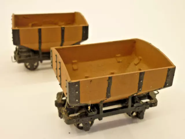 2 x On30 NARROW GAUGE ORE WAGONS - BROWN,                                 x