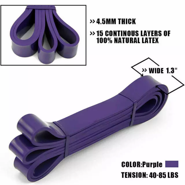 US Resistance Stretch Loop Band Gym Yoga Fitness Exercise Elastic Latex Strap
