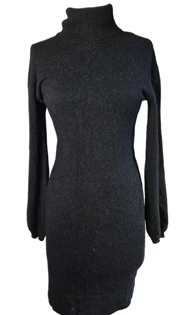 Vince Womens 100% Cashmere Turtleneck Sweater dress Pullover Black Size M Comfy