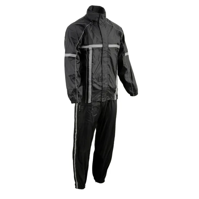 Milwaukee Leather MPM9510 Men's Black Water-Resistant Motorcycle Rain Suit with