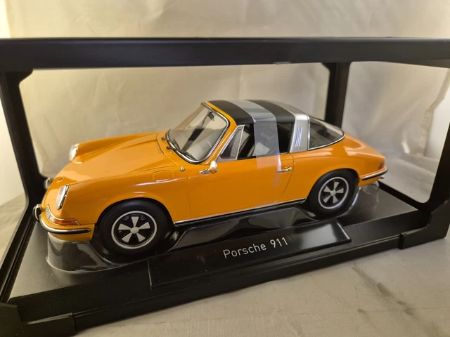 Porsche 911 T Targa NOREV 1/18 – Orange, Neuve Sous Boîte