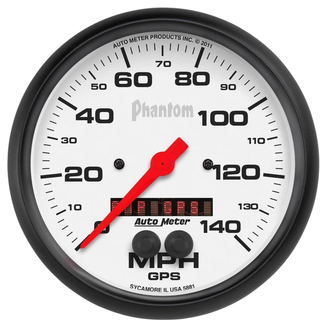 Autometer 5881 Phantom Gps Speedometer 5" 140 Mph W/Rally-Nav Display