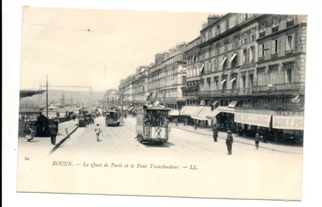 C14016 - Une Carte Postale Ancienne - ROUEN - Le Quai de Paris et le Pont
