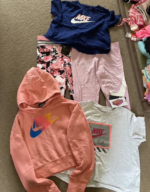 BNWT Girls Nike Bundle Size L 12-13 Years Leggings T-shirt Jumper Floral Pink