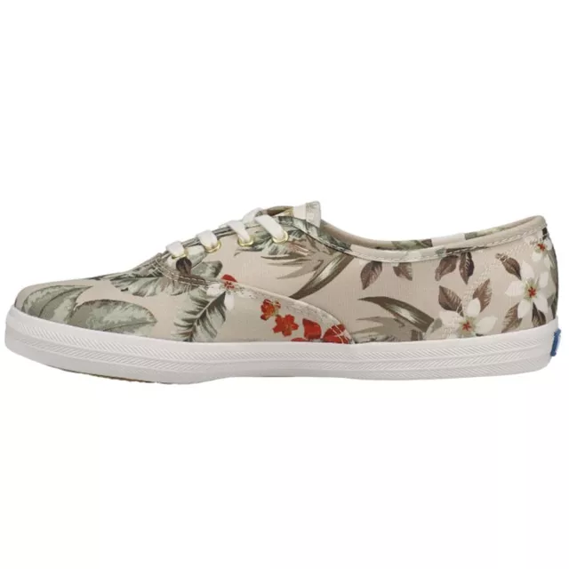 Keds Womens Champion Floral Lace Up Sneakers Shoes Casual - Beige, Off White