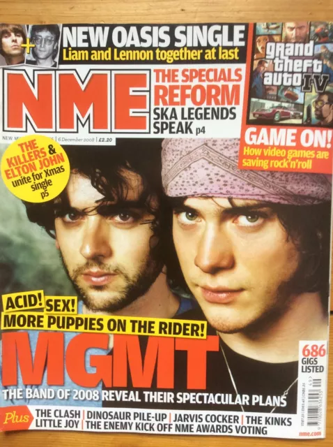 NME 06/12/2008 MGMT cover, John Lennon, Amazing Baby, Little Joy