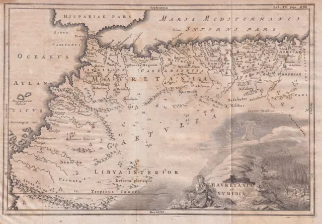 1701, Mauritania e Numidia incisione su rame, dal Cellario Cellarius acquaforte