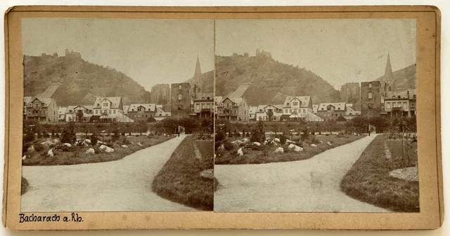 Deutschland Bacharach Foto Stereo Vintage Citrat c1900