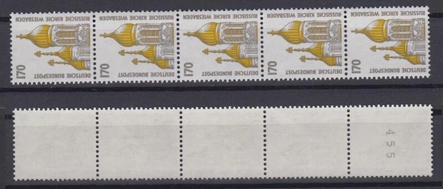 Bund 1535 u RM 5er Streifen mit ungerader Nummer SWK 170 Pf **
