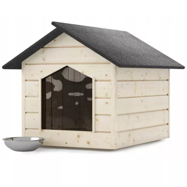 Caseta para Perro Exterior Incoloro Casa de Gato Cueva Invierno Aislado Madera