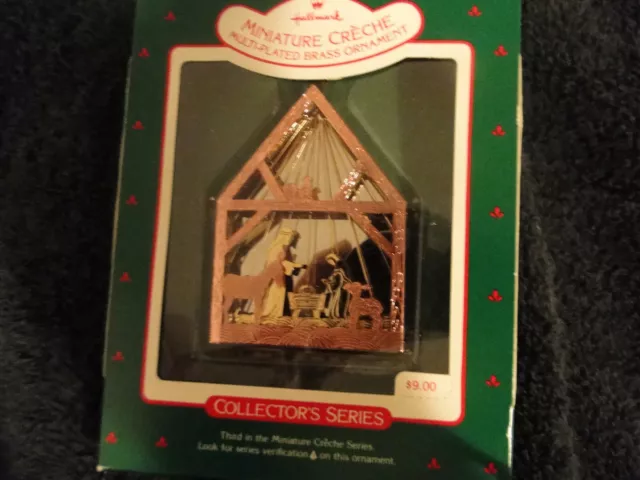 Hallmark Christmas Ornament Miniature Creche 3rd in Series  1987