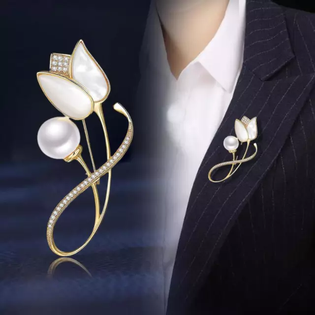 Tulip Flower Brooches for Women Elegant Design Clothing Accessories Pin O0O R4Y2