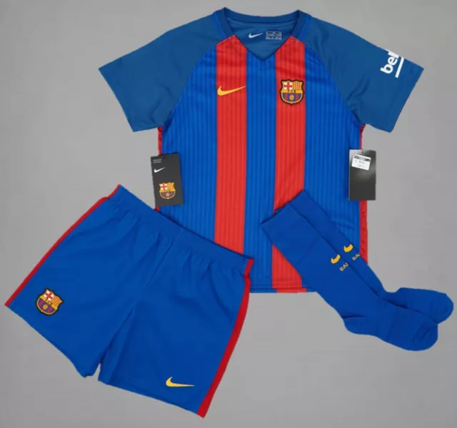 New Barcelona 7-8 Years Boys Football Kit Shirt Shorts Socks Barca