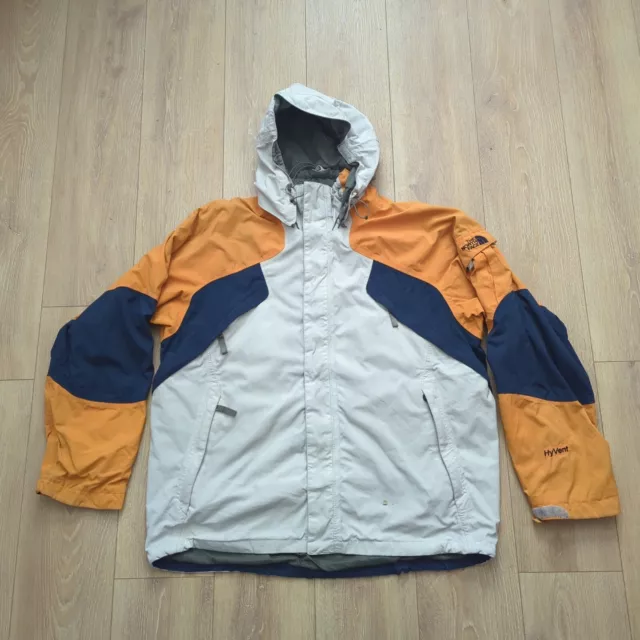 THE NORTH FACE HyVent Beige Orange Size XL Waterproof Lined Nylon Mens Jacket