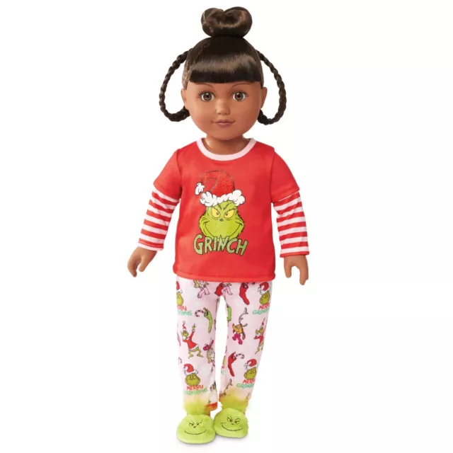 BRAND NEW My Life As Poseable Grinch Sleepover 18 Inch Doll Dark Brunette Brown