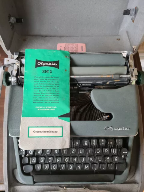 Reise Schreibmaschine Olympia SM2  - vintage 1950er Jahre inkl. Reisekoffer 2