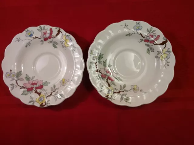 Two Booths Chinese Tree A8001 Small Saucers, Made in England, Vntg