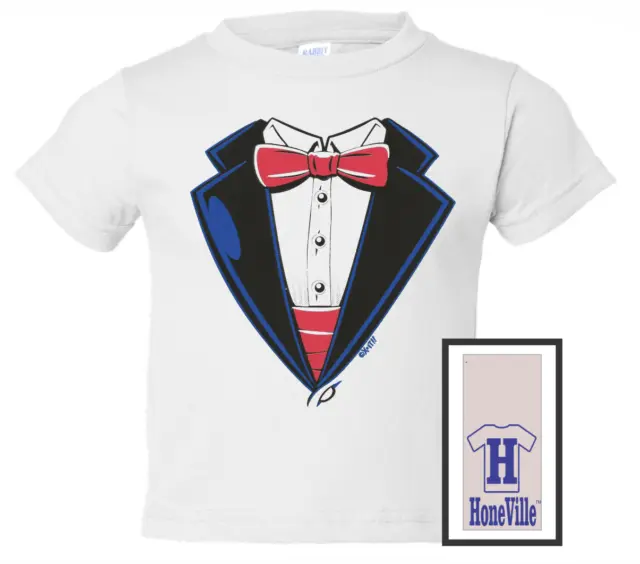 HoneVille™ Toddler White T-shirt k-575 tuxedo