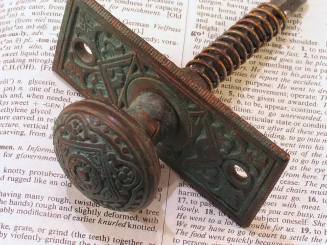 Bronze Eastlake Doorbell Pull Knob CORBIN Antique Victorian Door Bell Hardware