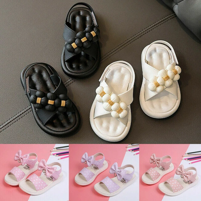 Baby Girls Flower Sandals Flat Summer Toddler Kids Holiday School Princess Shoes