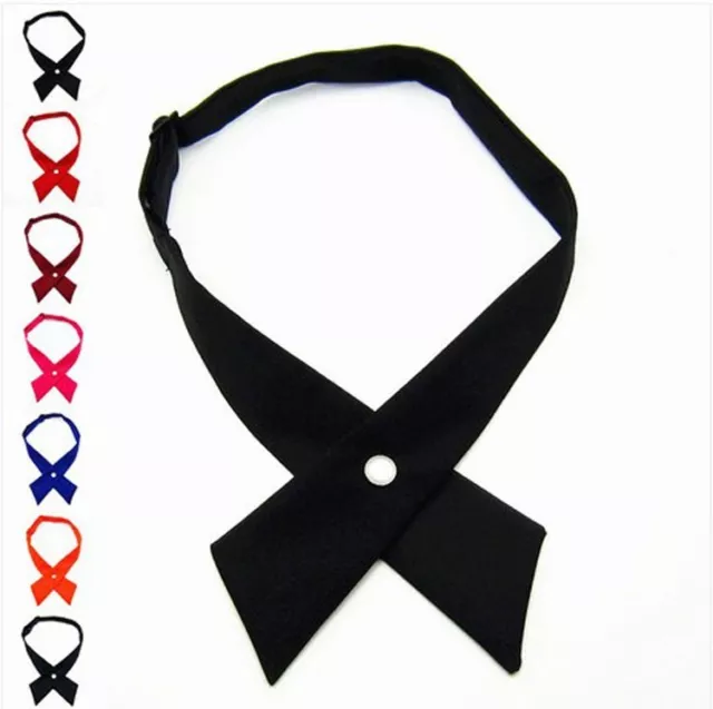 Fashion Womens Girls Men Boy Solid Color Party Wedding Bowties Bow Ties Necktie