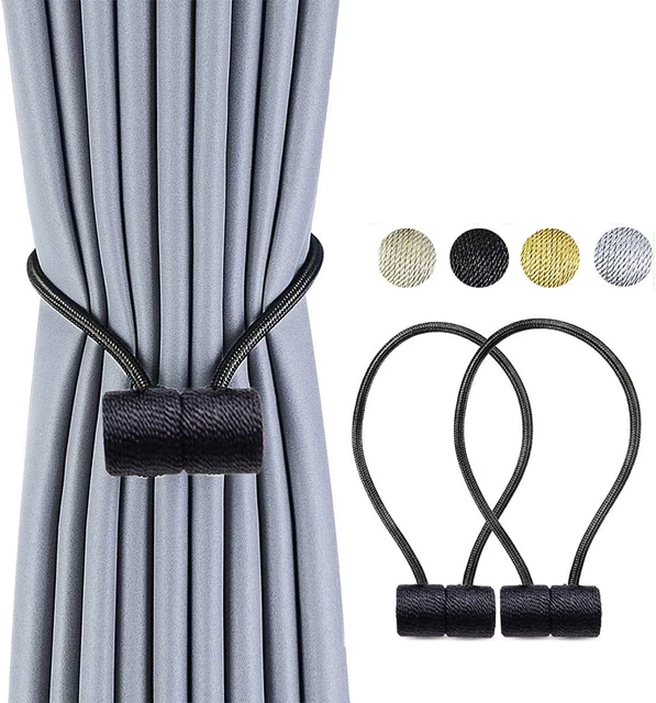 2 Pack Magnetic Curtain Tiebacks, the Most Convenient Drape Tie Backs,