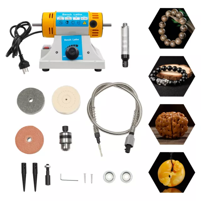 320W Jewelry Polishing Machine Gem Rock Buffer Bench Lathe And Grinding Machine