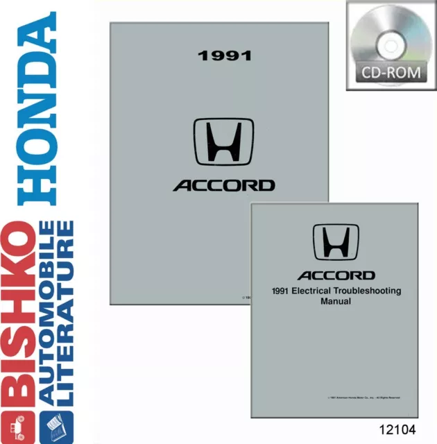1991 Honda Accord Shop Service Repair Manual CD Engine Drivetrain Electrical OEM