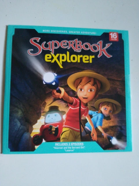 Superbook Explorer # 16 CBN DVD 2 Episodes Naaman and the Servant Girl  Lazarus