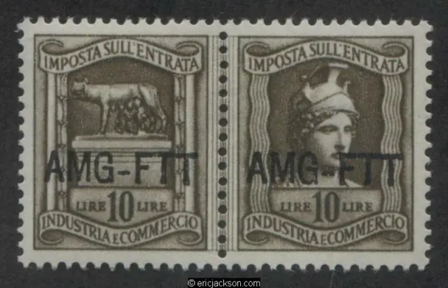 Trieste Industry & Commerce Revenue Stamp, FTT IC62 se-tenant pair, mint, VF
