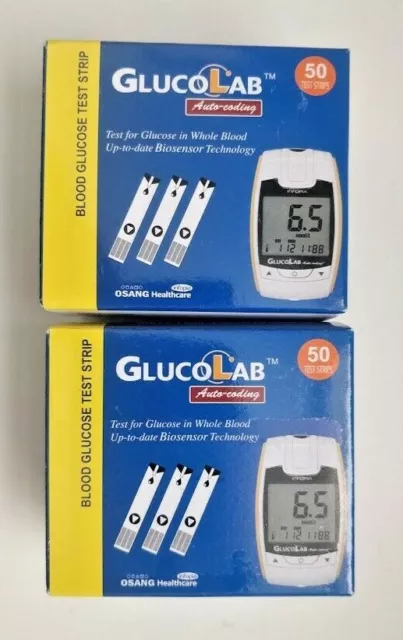 Glucolab Glucosa en la Sangre Diabético Prueba Tiras Reactivas - 2 Cajas De
