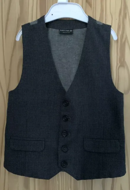 Boys 5-6 Years Waistcoat Next Age 5 Years, Grey And Black Patterned Height 110cm