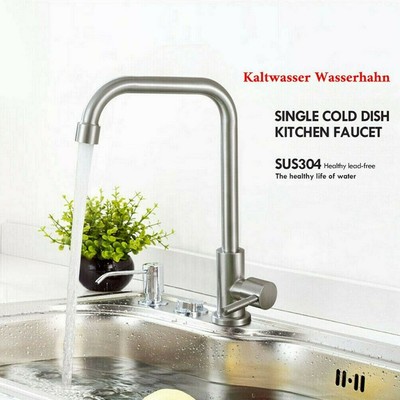 KALTWASSER WASSERHAHN KÜCHENARMATUR 304 Edelstahl Einhand