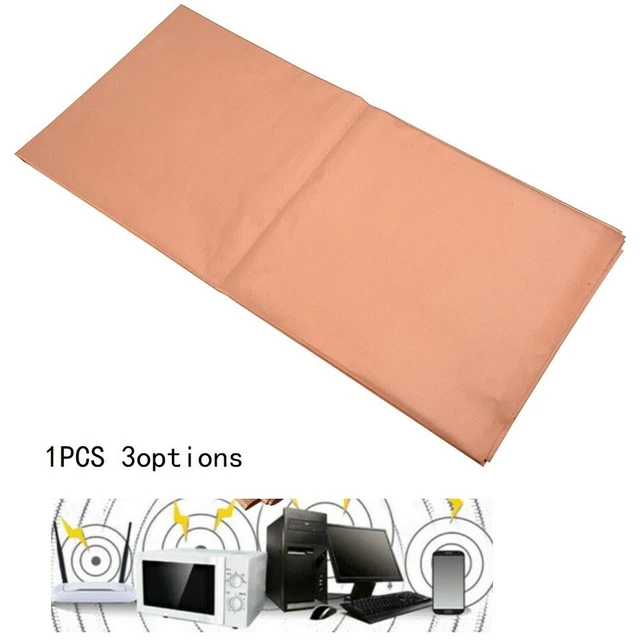 Tissu Faraday Cuivre Argenté 150x90cm - Protection Ondes WiFi, Bluetooth, GPS, RF Militaire