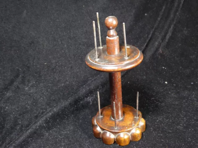 Antique Early Victorian Possibly Regency Treen Small Two Tier Bobbin Stand