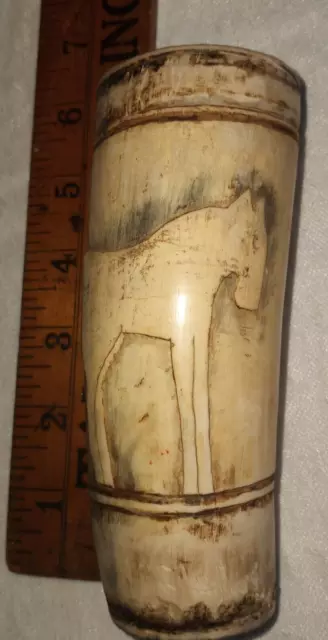 Plains Indian Horn Cup Horse Carving Medicine Man? Plains Indian Horn Cup Horse Carving Medicine Man?
