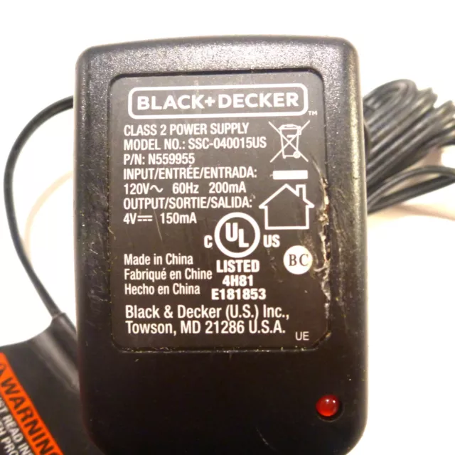 Black and Decker Genuine OEM Replacement Vacuum Charger # 90627870