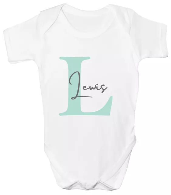 Personalised Baby Grow Vest Shower Gift Boys Girls Any Name Sleepsuit White 3