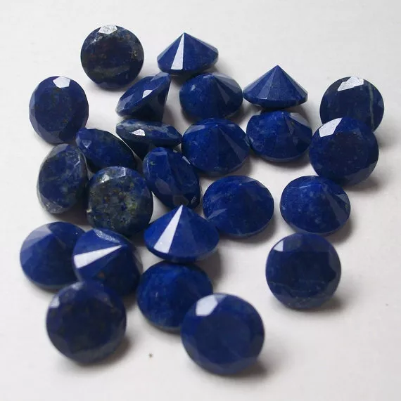 Natural Lapis Lazuli 3mm To 20mm Round Faceted Cut Loose Gemstone