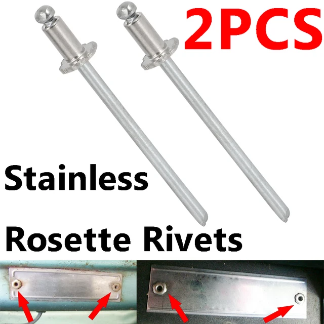 2pcs Stainless Steel Rosette Rivets VIN Door Tags For GM Ford AMC Cars All Model 2pcs Stainless Steel Rosette Rivets VIN Door Tags For GM Ford AMC Cars All Model