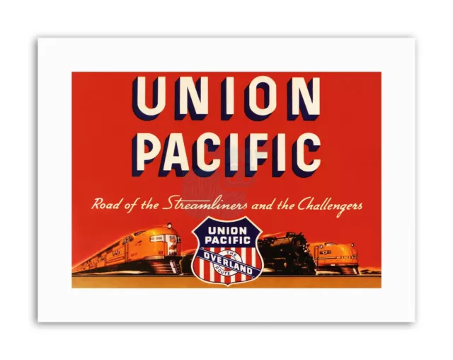 AMERICAN TRAIN RAIL ENGINE LOCOMOTIVE STREAMLINE USA Poster Travel Canvas art