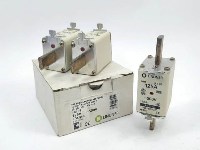 Lindner 1B165 Fusible 125A 500V Gl NH1 120kA 3 Scp