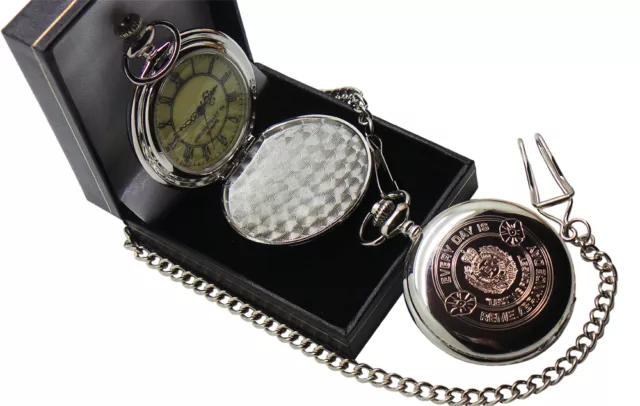 Royal Engineers Army Engraved Custom Personalised Pocket Watch Chain Luxury Case