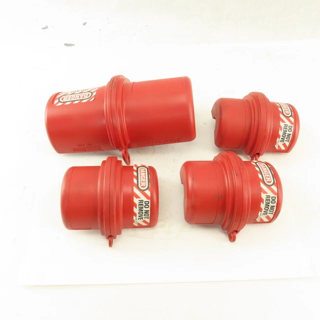 Master Lock No. 488 No. 487 Safety Lock Out Tag Out Plug Box 110V-480V Lot Of 4