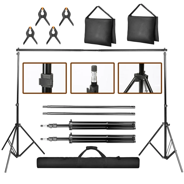 Sistema de fondo 3x2M soporte trípode estudio fotográfico incl. fotografías de fondo