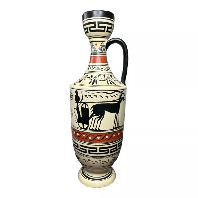 Vintage Souvenir of Savas Archangelos Rhodes 10” Ewer Pitcher Urn Made in Greece